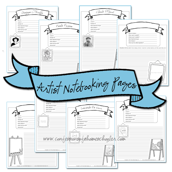 (image for) Artist Notebooking Pages Bundle PDF
