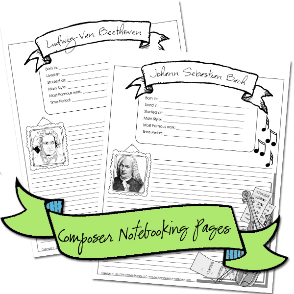 (image for) Composer Notebooking Pages Bundle PDF