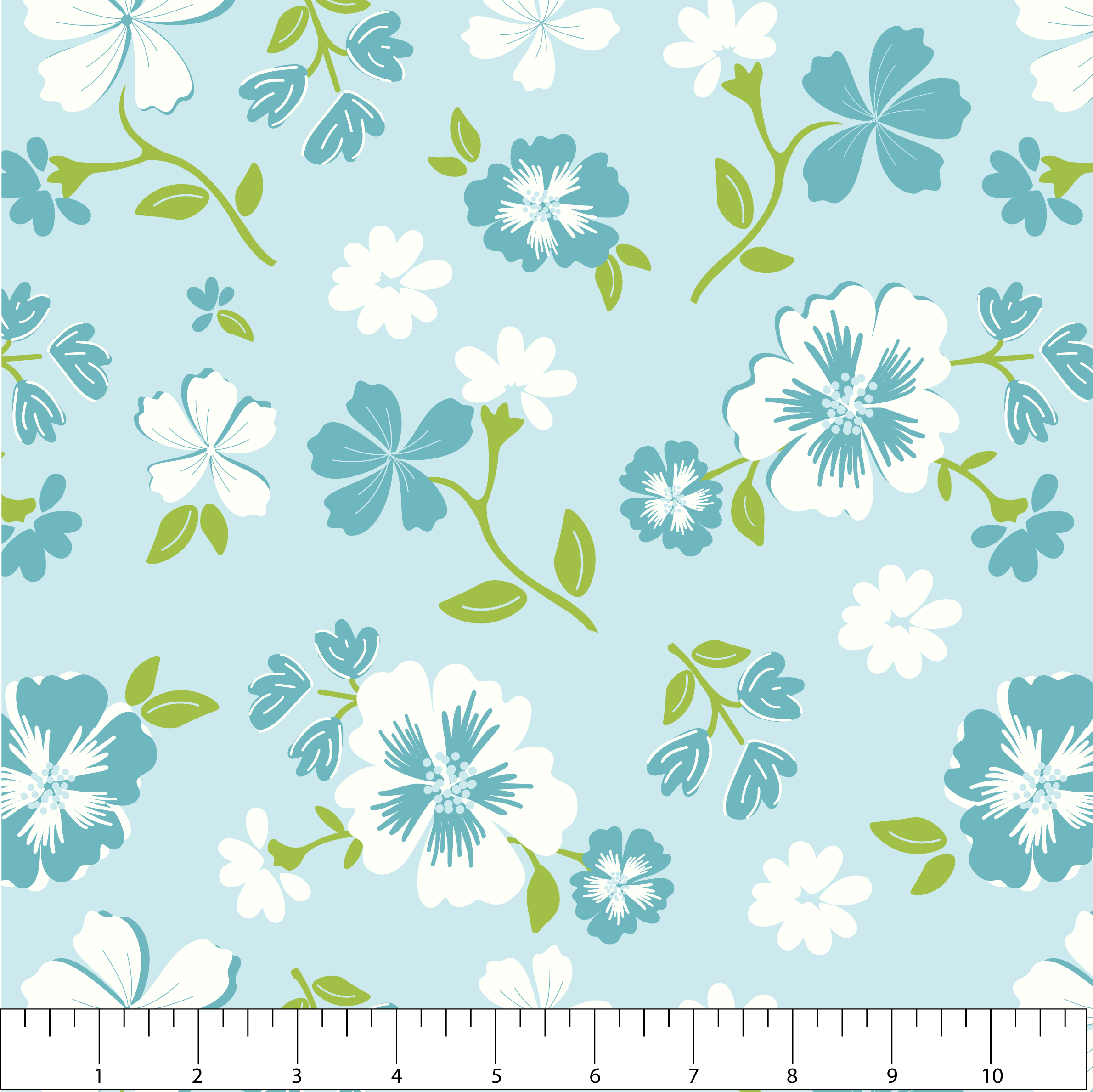 (image for) Bloom Hibiscus Blue 3 yds 15"