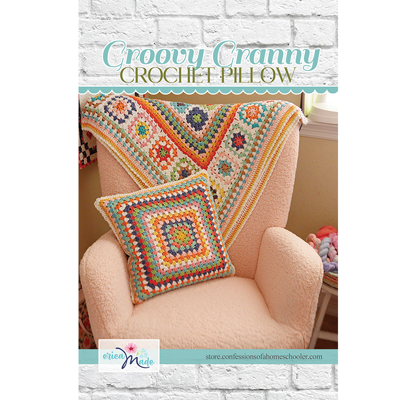 (image for) Groovy Granny Square Crochet Pillow PDF