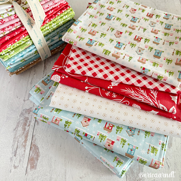 (image for) Christmas Spools Fabric Kit - Aqua PIECED Backing