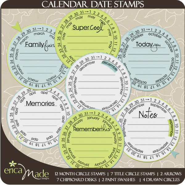 Calendar Date Stamps