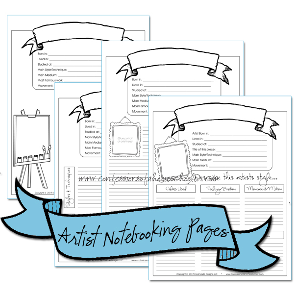 Artist Notebooking Pages Bundle - CLASSROOM